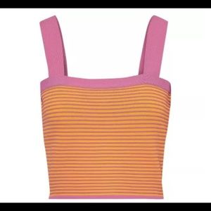 DEREK LAM 10 CROSBY CROPPED RIBBED-KNIT TOP